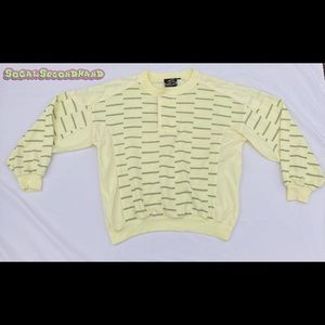 1990s Spettro mens pullover crew neck sweater 1/2 velcro light yellow